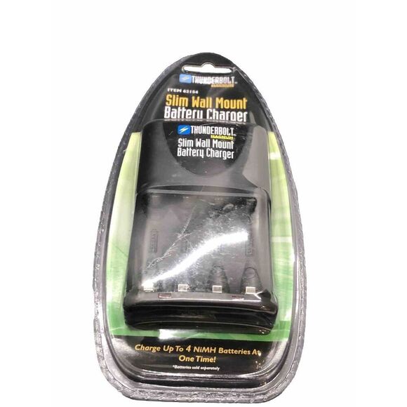 THUNDERBOLT Magnum Slim Wall Mount AA/AAA Battery Charger NEW —4 NiMH At 1 Time - Picture 2 of 11